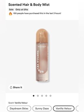 Ulta Beauty Vanilla Velour Hair & Body Mist - Nude Beige